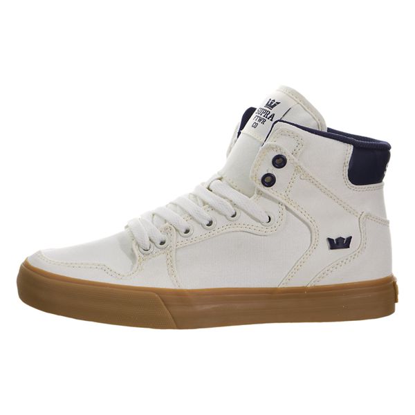 Supra Vaider High Top Shoes Mens - White Blue | UK 83I8M15